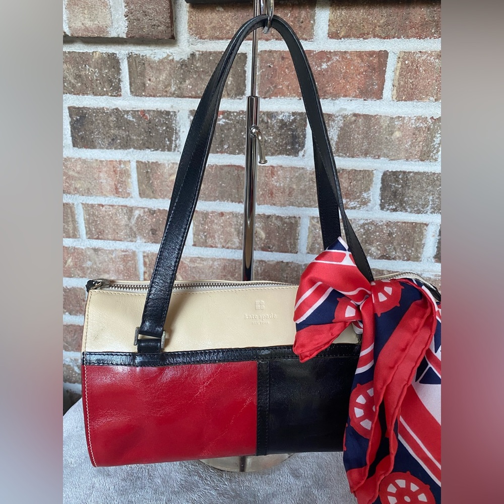 Kate Spade Vintage Color Block Leather and Suede Bag RARE Find